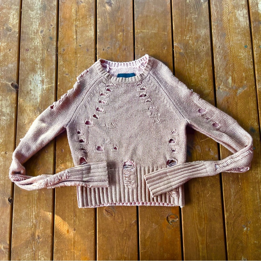 Zoe Jordan Cashmere Distressed Sweater